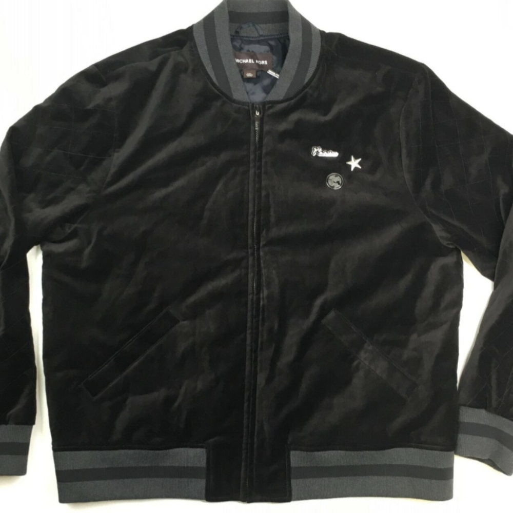 Michael kors men's size large black suede bomber